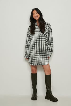 Checked Overshirt Dress Outfit