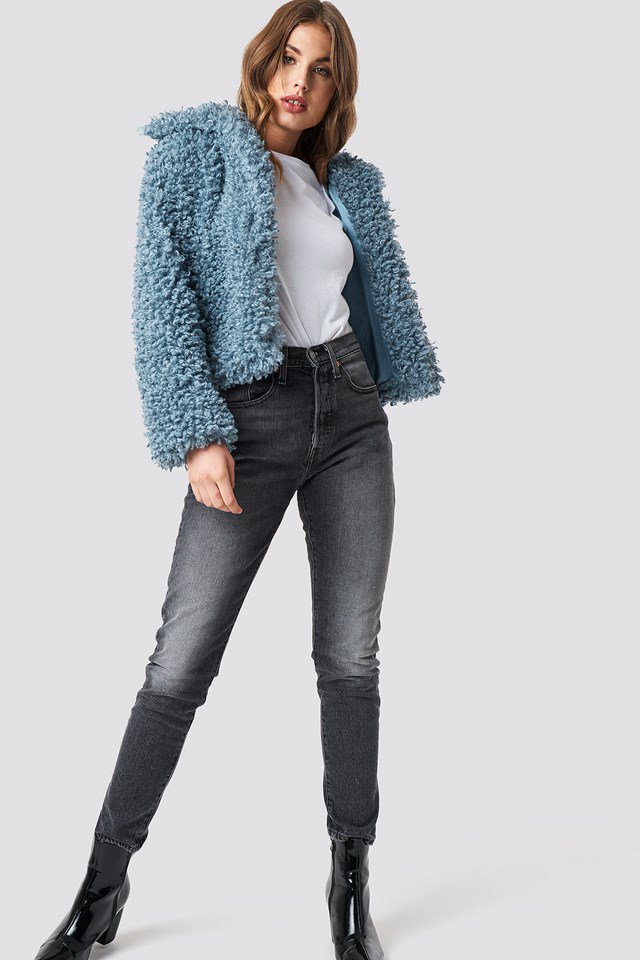 Blue Fur Coat Outfit
