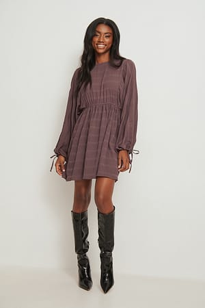 Structured Drawstring Mini Dress Outfit.