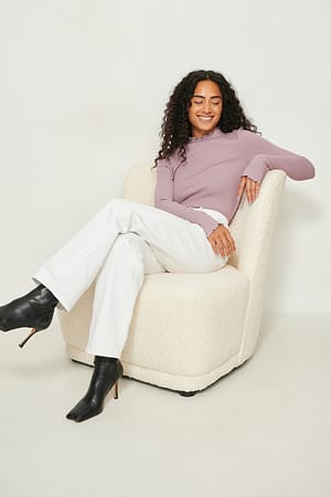 High Neck Babylock Long Sleeve Top Outfit.