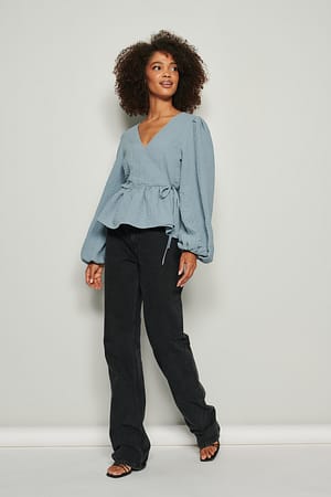 Structured Overlap LS Blouse Outfit.