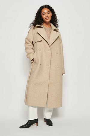 Double Breasted Wool Coat Outfit.