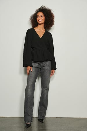 Structured Overlap LS Blouse Outfit