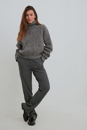 Heavy Knitted Polo Sweater Outfit.