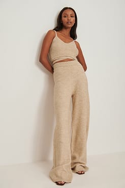 Knitted Cropped Wrap Singlet Outfit