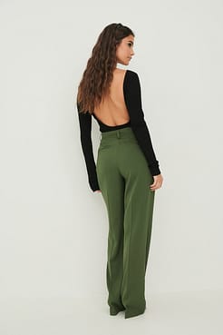 Deep Back Rib Top Outfit
