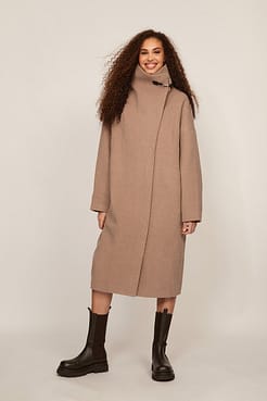 High Collar Coat Outfit.