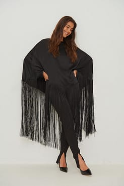 Fringe Poncho Outfit.