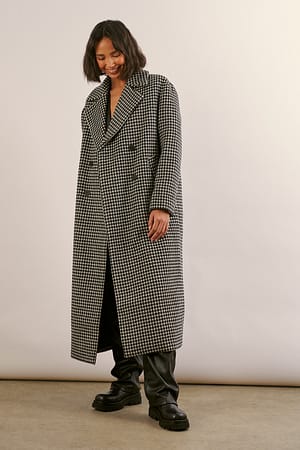 Houndstooth Straight Coat Outfit.