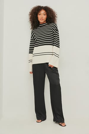 Striped Jacquard Sweater Outfit.