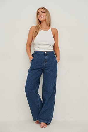 Cinched Paperbag Waist Jeans Outfit.