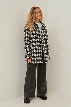 Houndstooth Short Jacket Outfit.