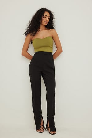 Recycled Side Slit Zip Pants Outfit