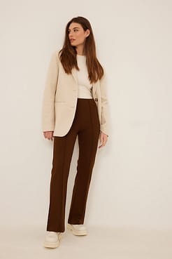 Seam Detail Jersey Trousers Outfit.