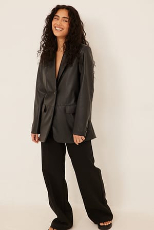 Recycled PU Blazer Outfit.