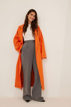 Oversized Pu Trench Coat Outfit.