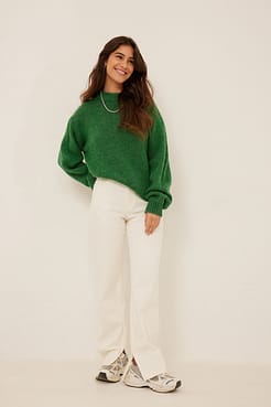 Volume Knitted Sweater Outfit.