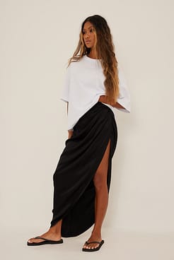 Draped Maxi Skirt Outfit.