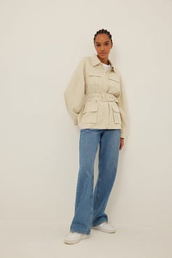 Belted Twill Jacket Outfit.