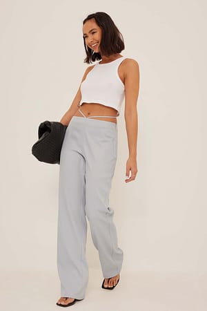 Recycled Tied Waist Pants Outfit.