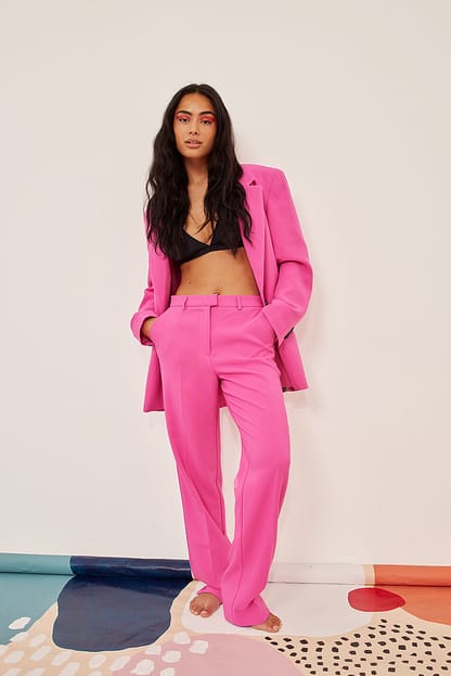Pink Sharp Oversized Blazer