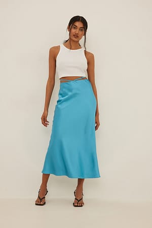 Strap Detailed Midi Skirt Outfit