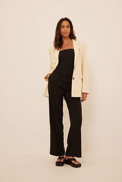 Laced Back Detail Blazer Outfit