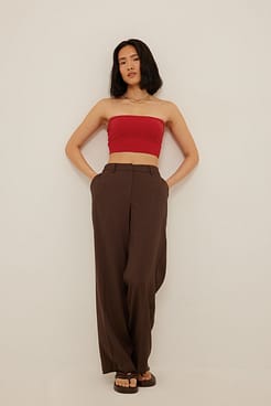 Ribbed Cropped Tube Top Outfit