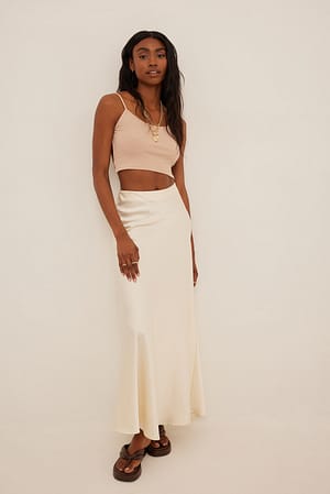 Back Strap Crop Rib Singlet Outfit.