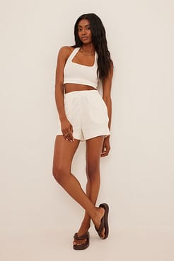 Terry Cloth Halter Neck Singlet Outfit