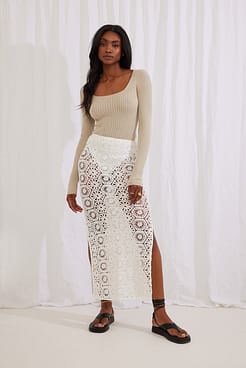 Wide Neck Ribbed Knitted Top Outfit