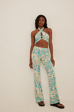 High Waist Printed Trousers Outfit