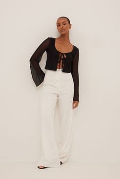 Mesh Seam Detail Top Outfit
