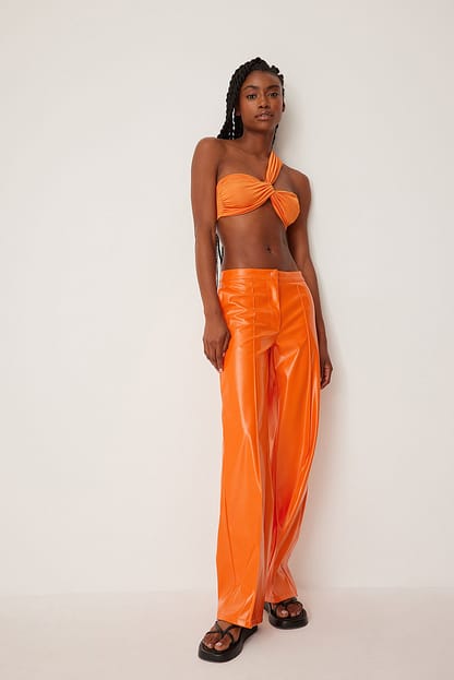 Orange Twisted Front Top