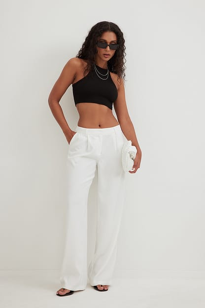 Black Textured Cropped Top