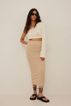 Ribbed Midi Skirt Outfit