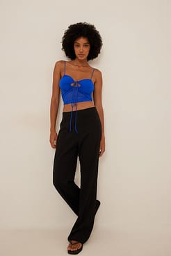 Cropped Halterneck Chiffon Top Outfit
