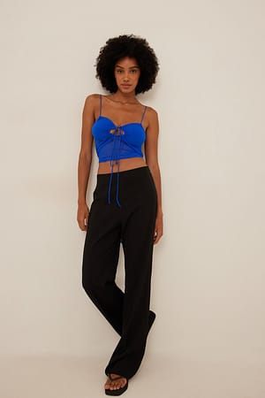 Cropped Halterneck Chiffon Top Outfit