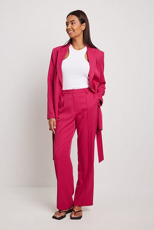 Relaxed Mid Waist Suit Pants Outfit
