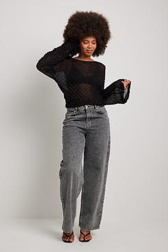 Fine Knitted Wide Sleeve Top Outfit