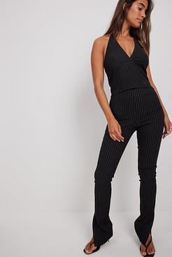Pinstriped Halterneck Top Outfit