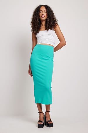 Ribbed Midi Skirt Outfit
