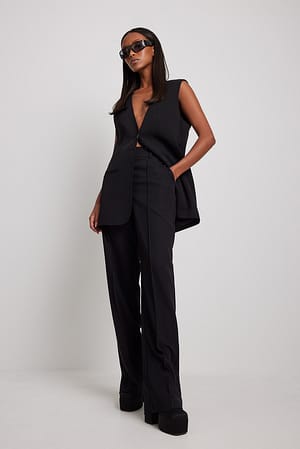 Recycled Back Slit Suit Pants Outfit