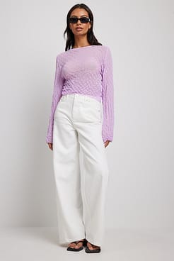 Fine Knitted Wide Sleeve Top Outfit