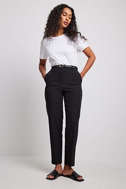 Cropped Regular Suit Pants Outfit