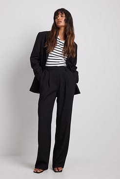 Tailored Straight Leg Suit Pants Outfit.