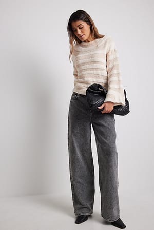 Knitted Wide Sleeve Sweater Outfit