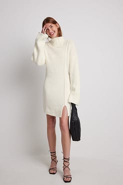 Knitted Turtle Neck Dress Outfit