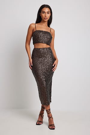 Spaghetti Strap Sequin Singlet Outfit