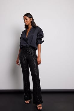 Flare Sequin Pants Outfit